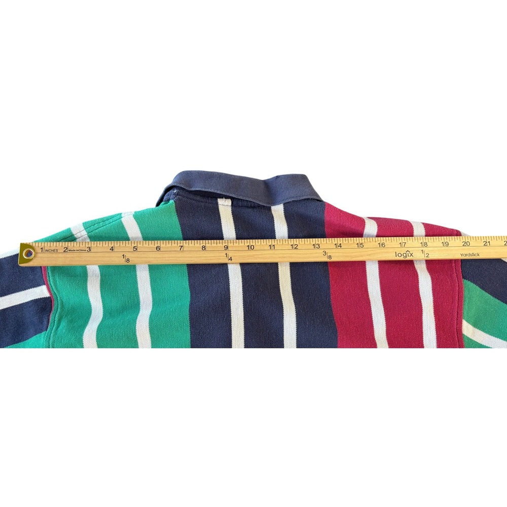 Vintage Sutter‎ & Grant Striped Polo Shirt Mens XL Colorblock Made in USA 90s - Picture 5 of 9